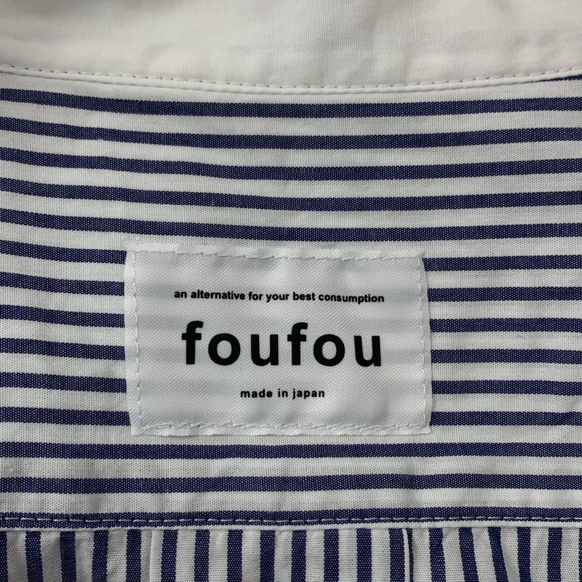 foufou / フーフー | コットン ストライプ  クレリックシャツ | ブルー/ホワイト | レディース