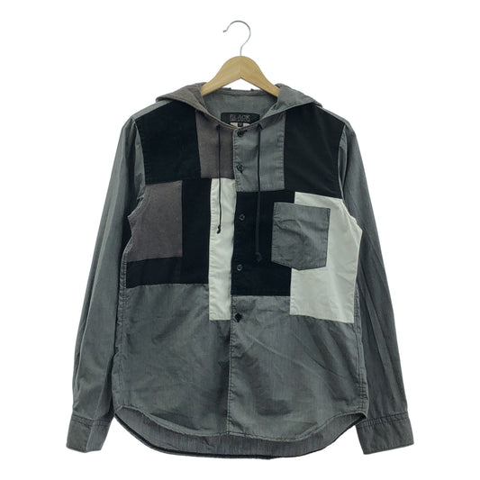 BLACK COMME des GARCONS / ブラックコムデギャルソン | 2013AW | パッチワーク フーデッドシャツ | S | メンズ