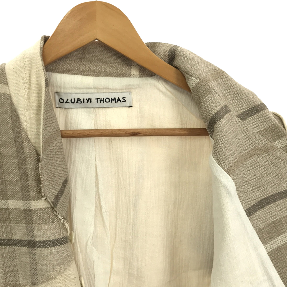 OLUBIYI THOMAS / オルヴィトーマス | 2023SS | train driver jacket with detachable sleeves チェック パッチワーク デタッチャブルスリーブ ジャケット | 2 | メンズ
