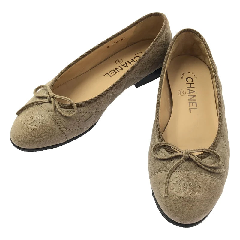 CHANEL / シャネル | レザー ココマーク マトラッセ フラットシューズ | 36C | レディース
