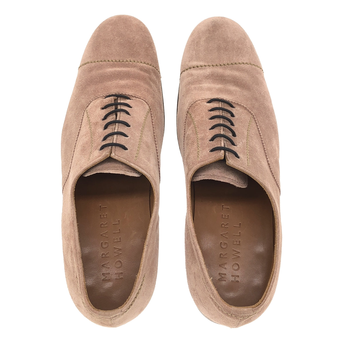 【美品】  MARGARET HOWELL / マーガレットハウエル | スエードレザー レースアップ ストレートチップ シューズ | 37 | ピンクベージュ | レディース