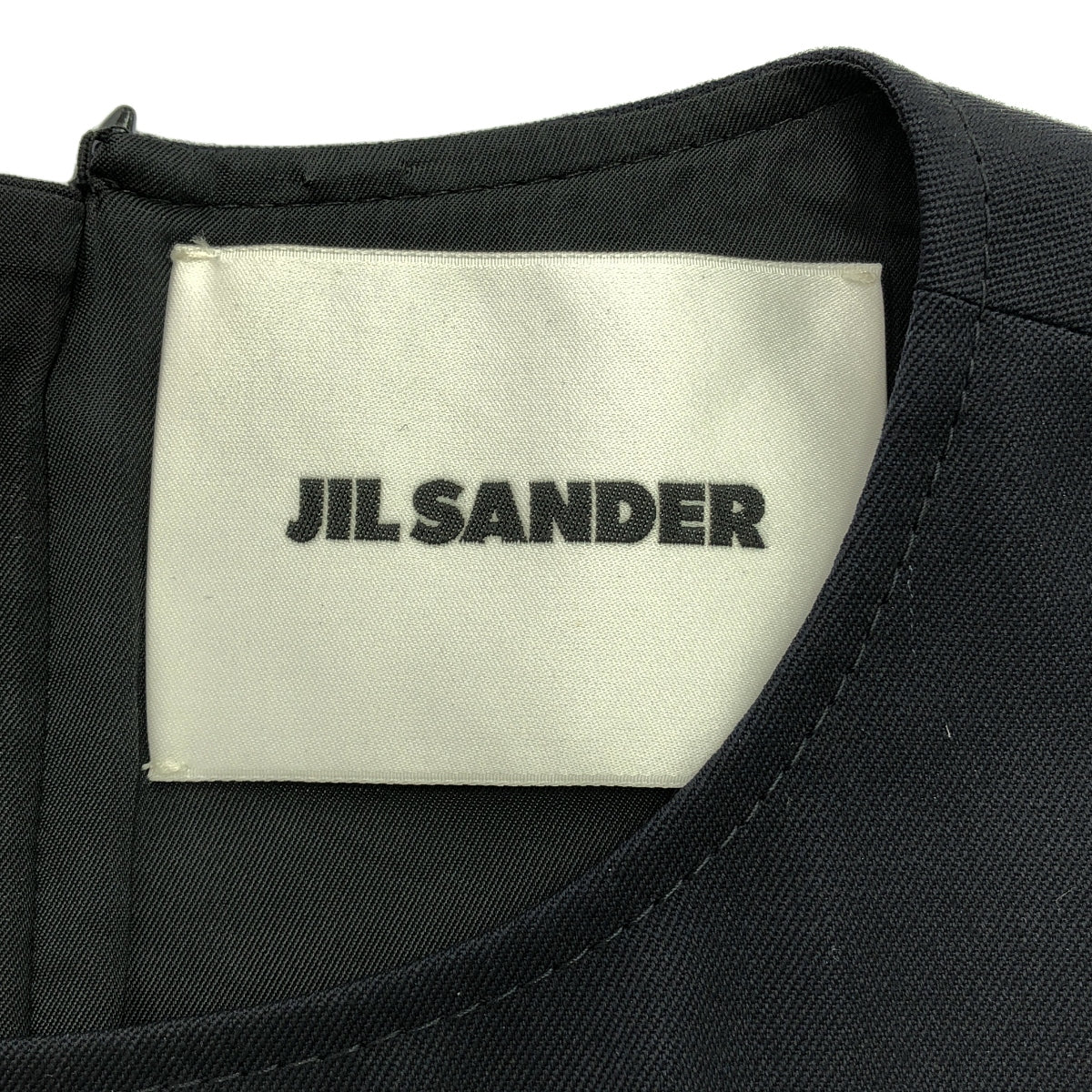[狀況良好] JIL SANDER | 2021AW | 無袖羊毛喇叭下擺洋裝 | 34 | 海軍藍 | 女款