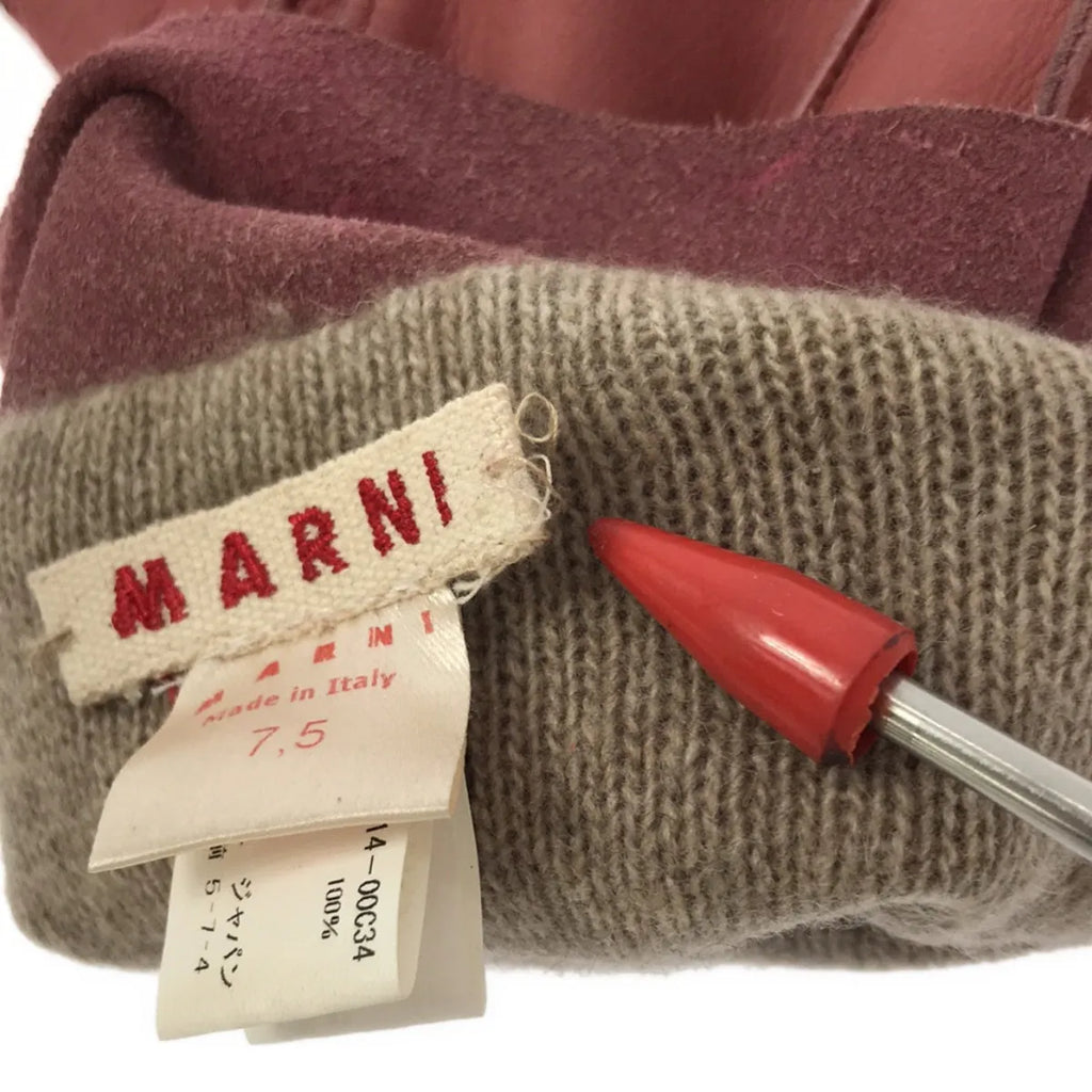 MARNI / マルニ | カシミヤ レザーグローブ 手袋 | ピンク