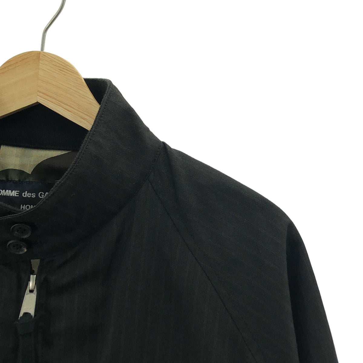 COMME des GARÇONS HOMME | 2023 春夏 | E/R 人字條紋酯苧麻外套 | SHOPBOP尺寸 M |黑色|男士