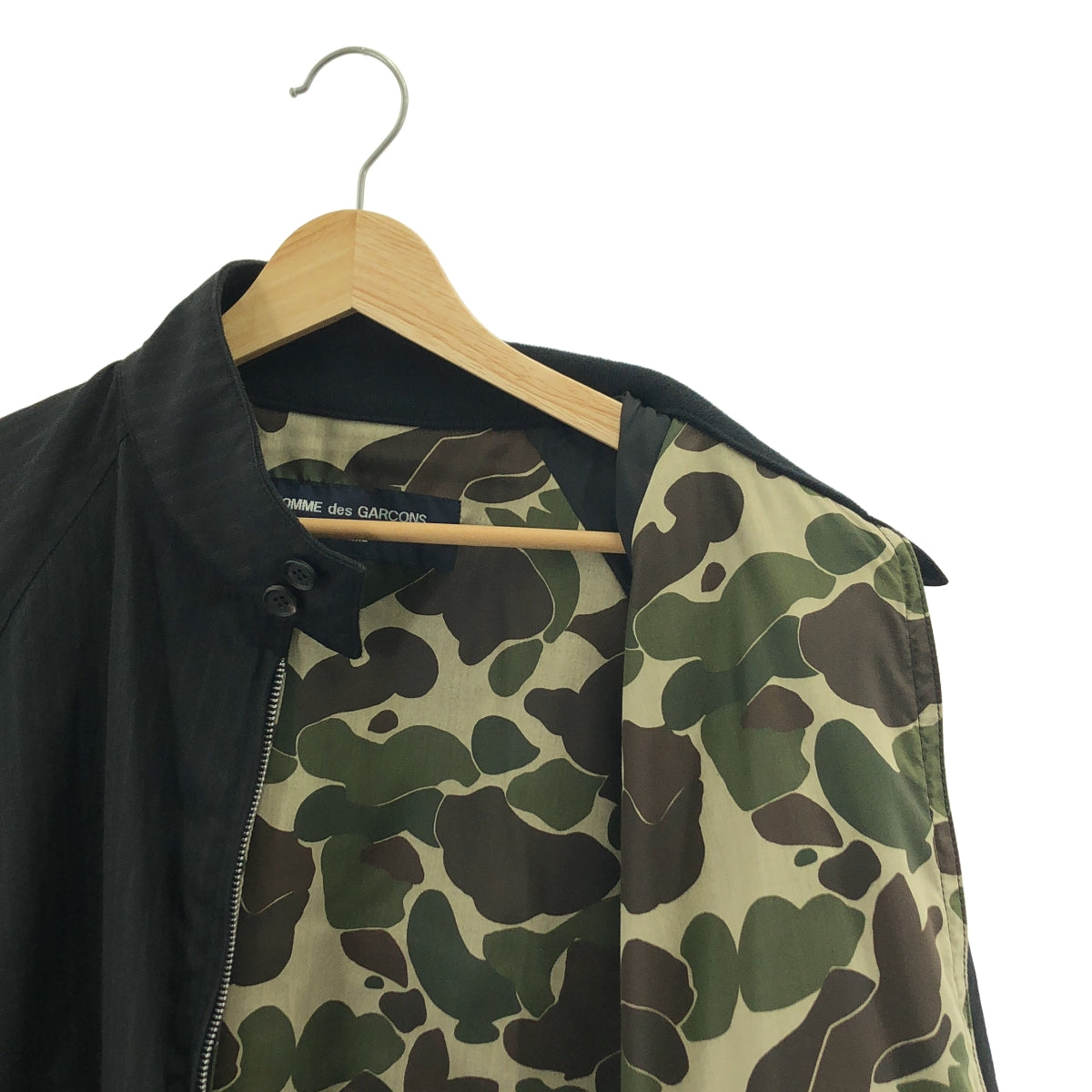 COMME des GARÇONS HOMME | 2023 春夏 | E/R 人字條紋酯苧麻外套 | SHOPBOP尺寸 M |黑色|男士