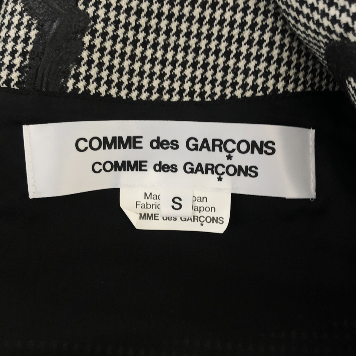 【미품】 COMME des GARCONS COMME des GARCONS / 콤콤 | 2022AW | 치조 격자 플라워 훅식 싱글 브레스트 재킷 / 총 안감 | S | 그레이/블랙 | 여성