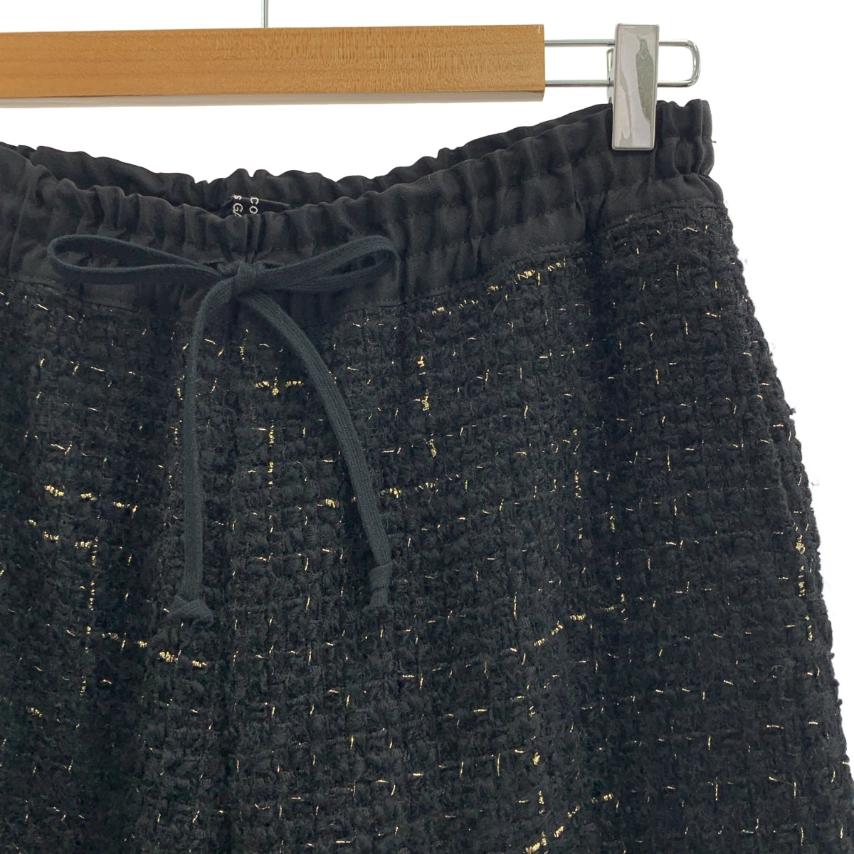 tricot COMME des GARÇONS | 2018 秋冬 | 拉鍊下擺抽繩羊毛粗花呢運動衫及休閒褲 | 黑色 | 女款