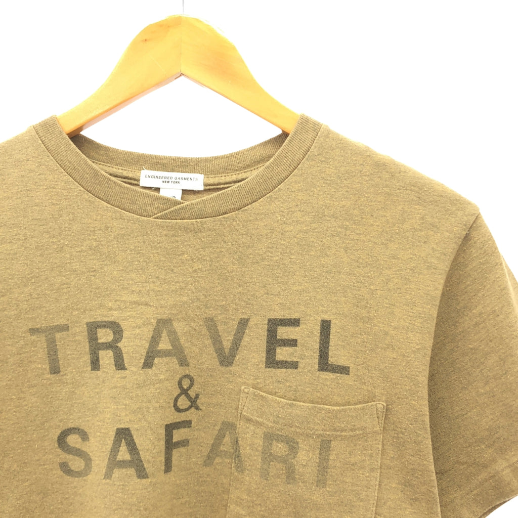Engineered Garments / エンジニアドガーメンツ | TRAVEL&SAFARI プリント ポケット Tシャツ | S |