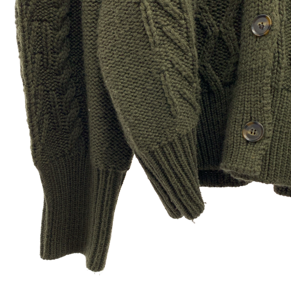 foufou / フーフー | fisherman knit cardigan フィッシャーマン ニットカーディガン | F | オリーブ | レディース