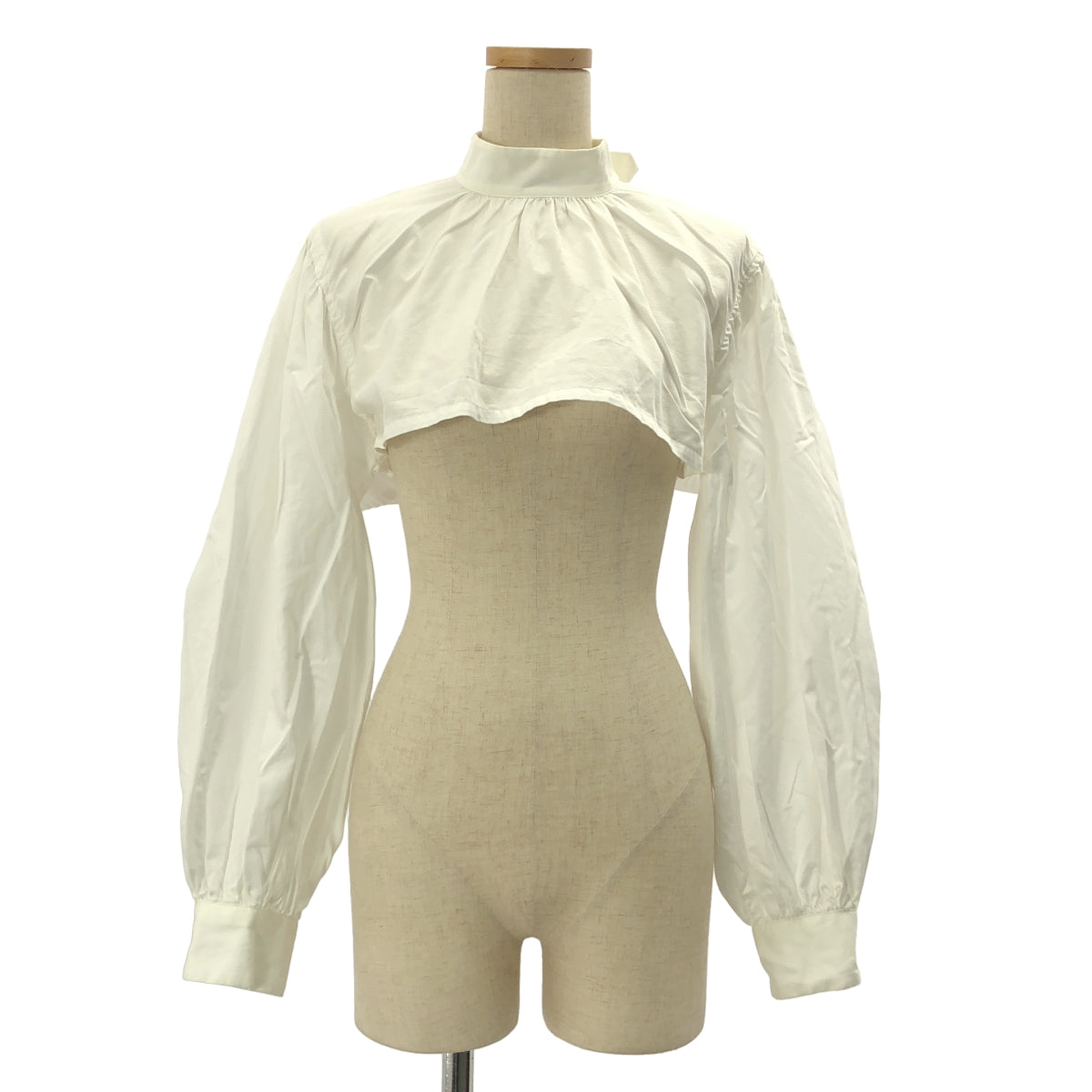 noir kei ninomiya / ノワールケイニノミヤ | 2020SS | コットン 変形 ギャザー ハイネック シャツ ブラウス | S | レディース