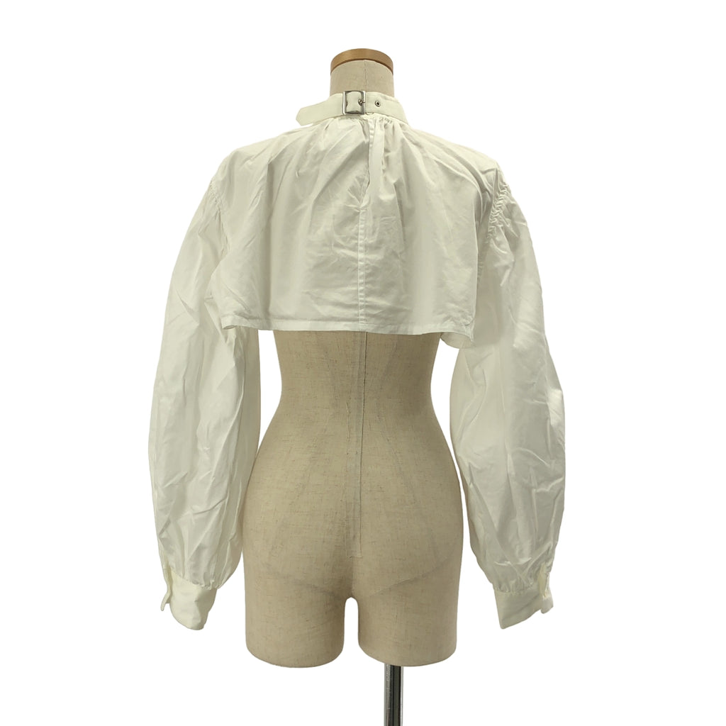 noir kei ninomiya / 느와르 케이니노미야 | 2020SS | 코튼 변형 개더 하이넥 셔츠 블라우스 | S |