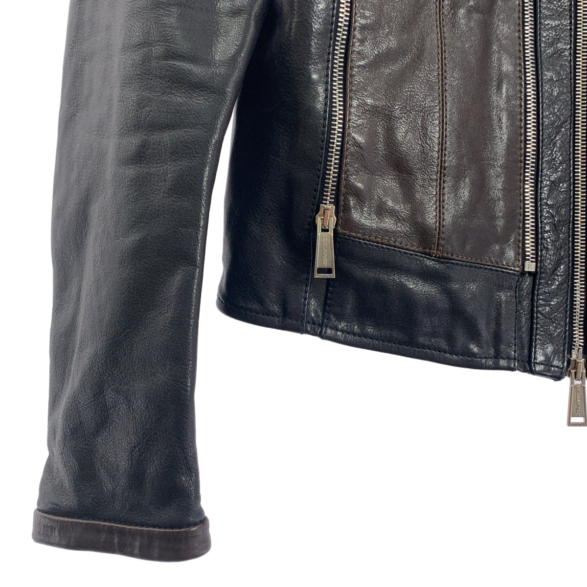 DSQUARED2 | 2014SS | 皮革多拉鏈騎士外套 | 尺寸 44 |