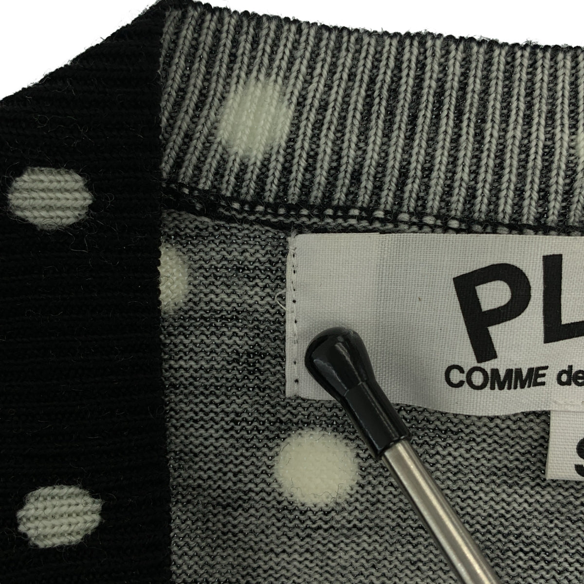 PLAY COMME des GARCONS / プレイコムデギャルソン | AD2017/5 | ウール ハートワッペン ニット セーター | S | レディース