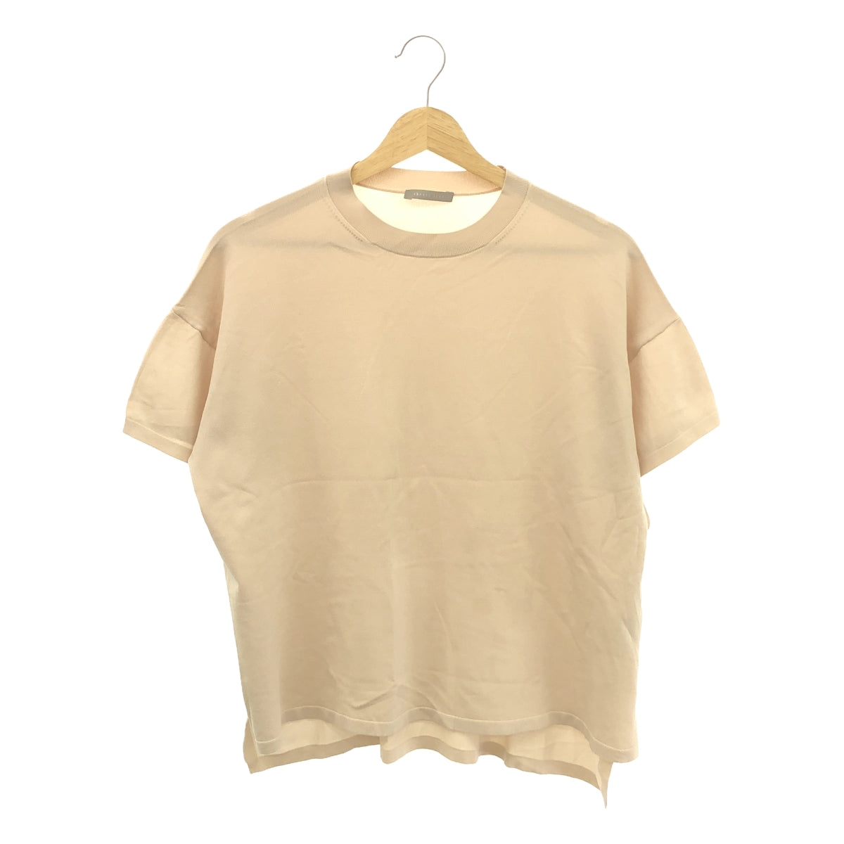 theory luxe | DAPHANE Rayon Nylon Side Slit Short Sleeve Knit T-Shirt | 38 |