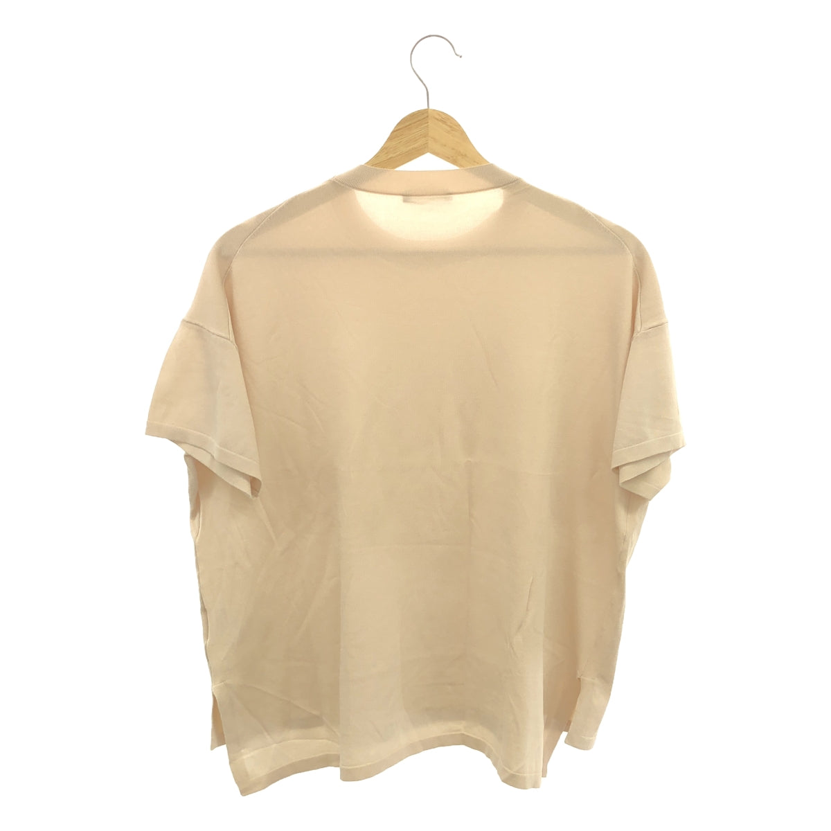 theory luxe | DAPHANE Rayon Nylon Side Slit Short Sleeve Knit T-Shirt | 38 |