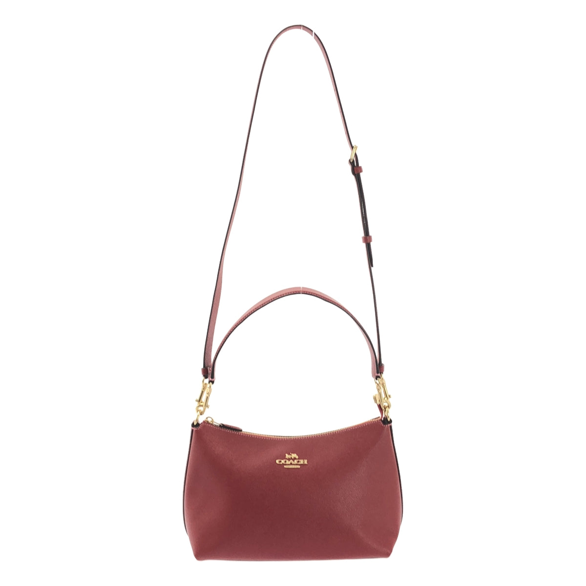 【미품】 COACH / 코치 | 2way 숄더 포함 가죽 로고 핸드백 | 레드 | 여성