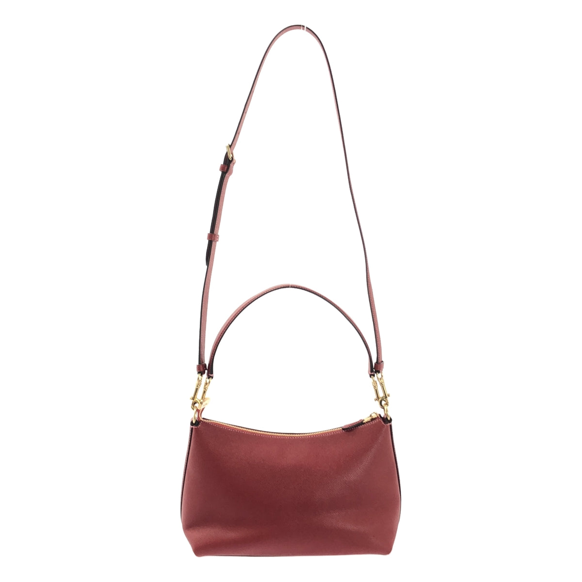 【미품】 COACH / 코치 | 2way 숄더 포함 가죽 로고 핸드백 | 레드 | 여성