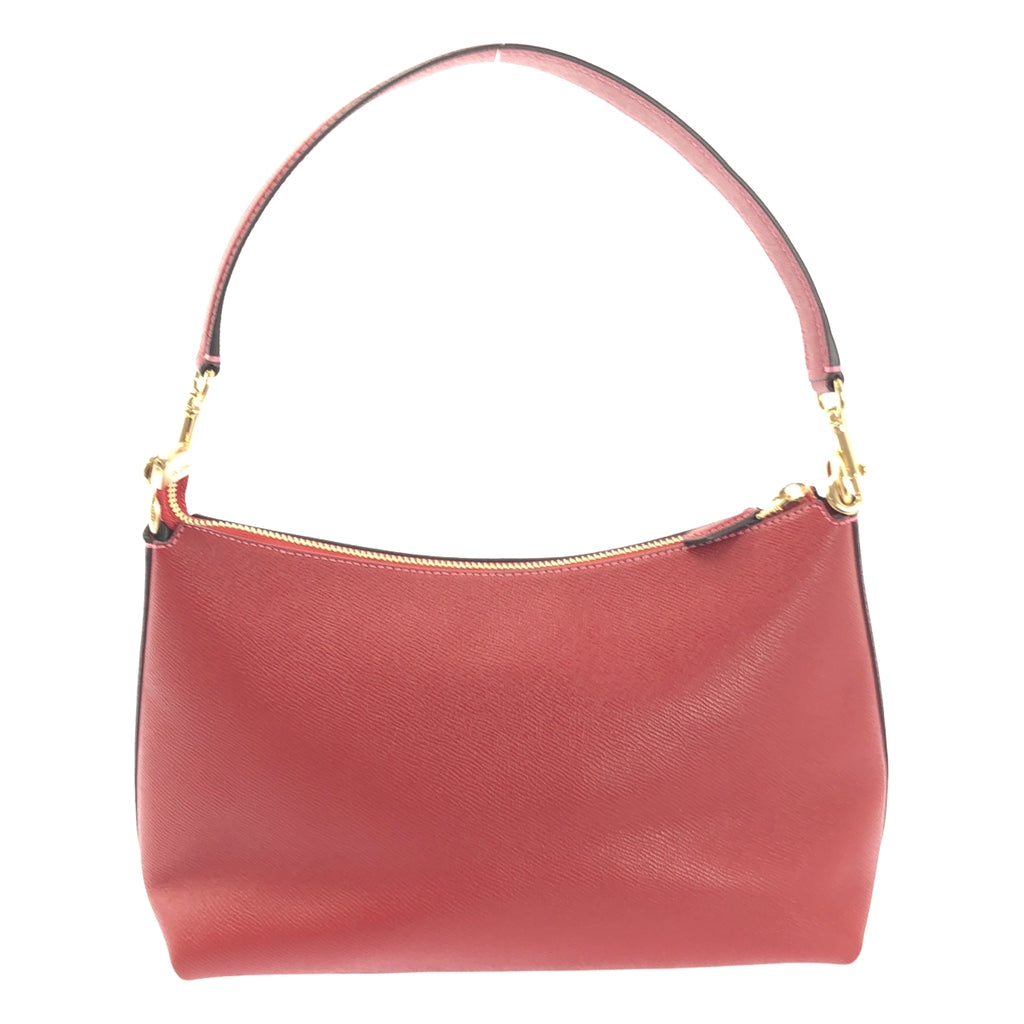 【미품】 COACH / 코치 | 2way 숄더 포함 가죽 로고 핸드백 | 레드 | 여성