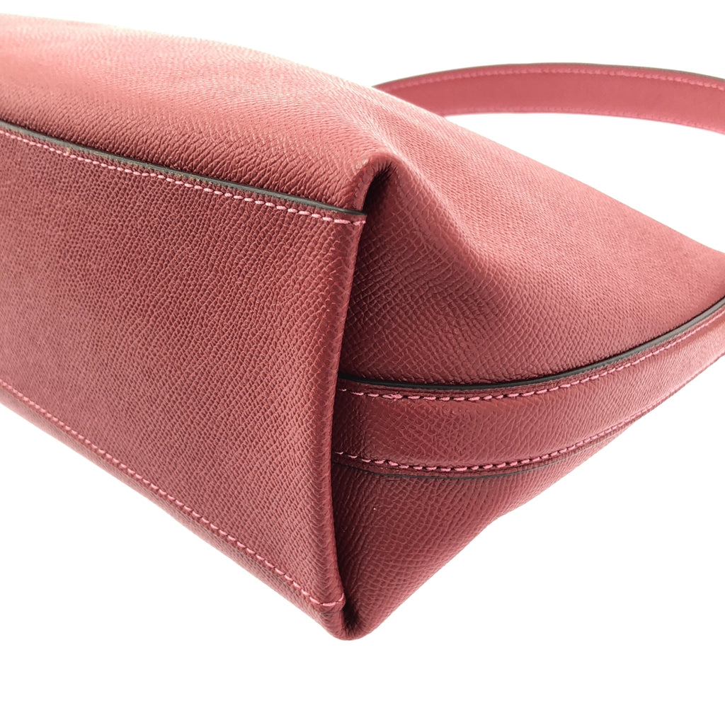 【미품】 COACH / 코치 | 2way 숄더 포함 가죽 로고 핸드백 | 레드 | 여성