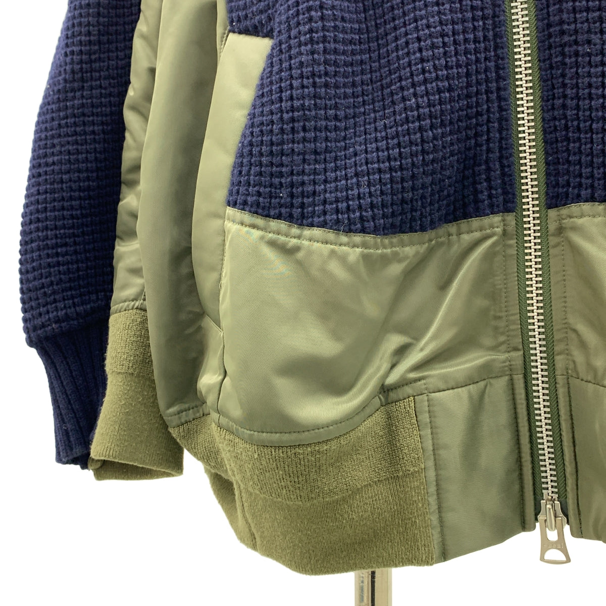 『sacai』サカイ (1) 異素材切替 バックプリーツニットジャケット 2022年秋冬サカイ異素材ドッキングニットロングジャケットsacai