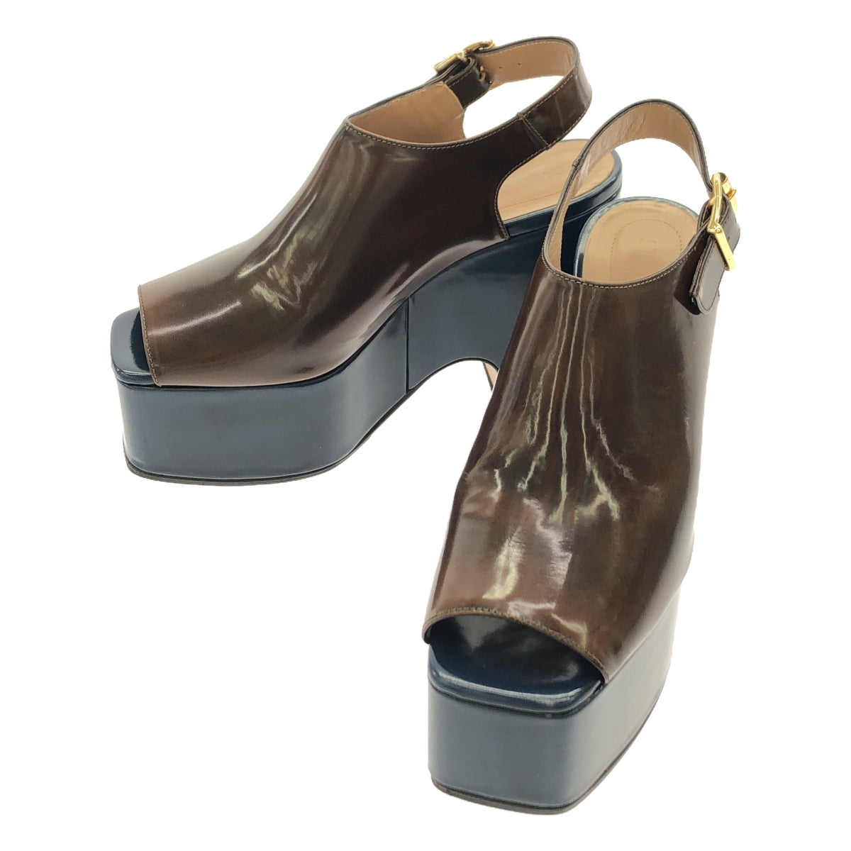 MARNI / マルニ | platform wedge sandal サンダル | 36 | ブラウン/ブルー | レディース