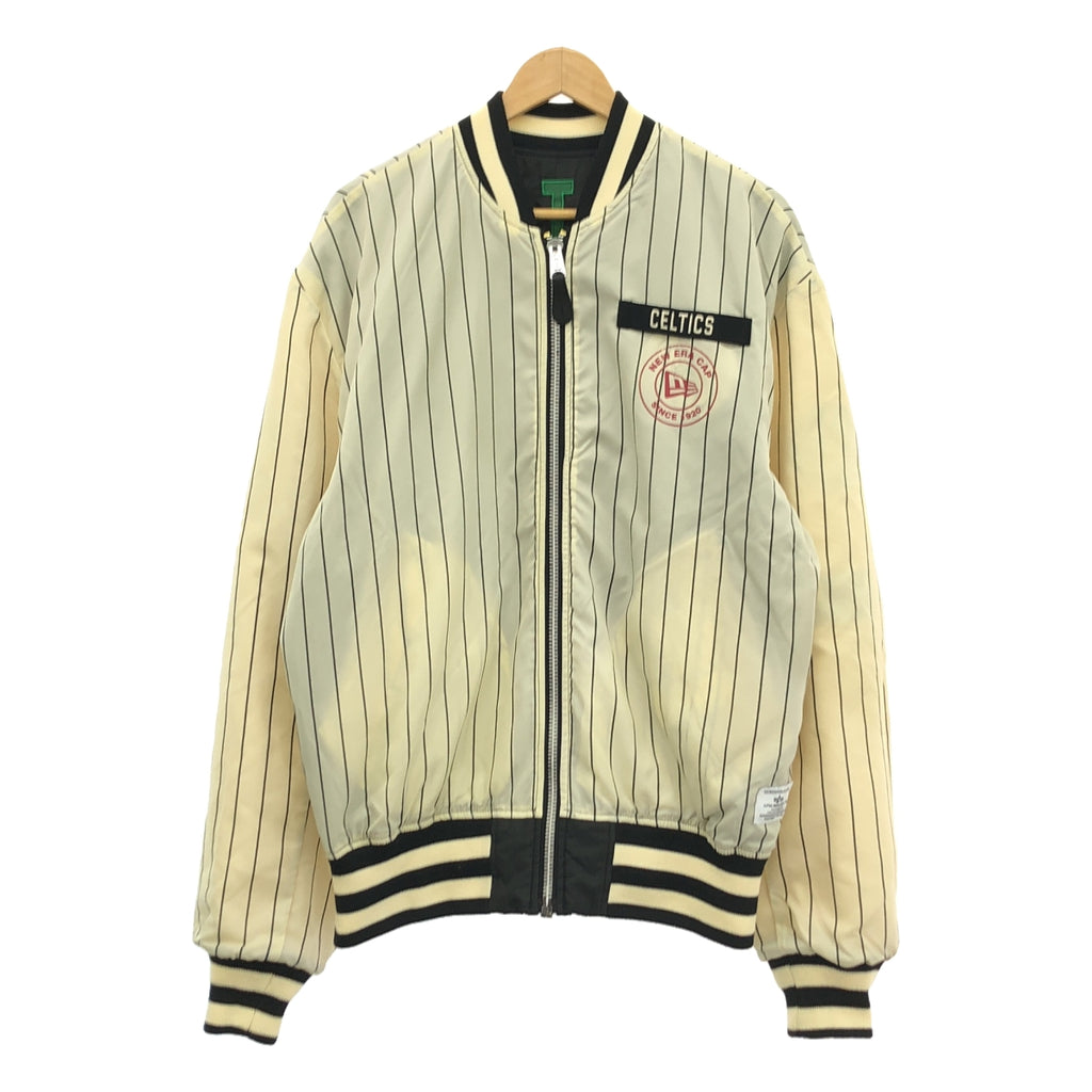 【美品】  ALPHA INDUSTRIES / アルファインダストリーズ | × New Era / ニューエラ × NBA  L-2B Bomber Jacket / リバーシブル ワッペン アワード ブルゾン ジャケット | M | ブラック/ホワイト系 | メンズ