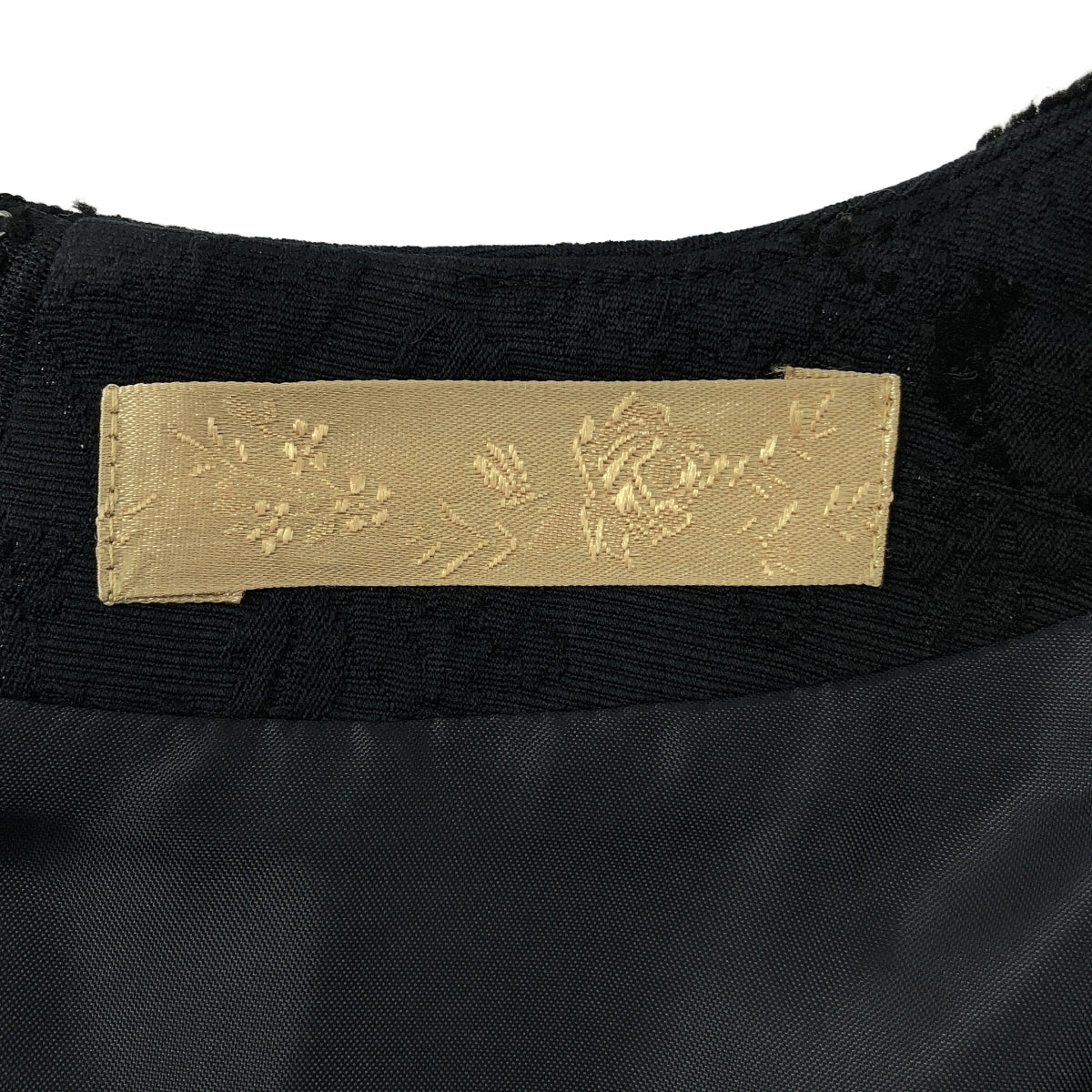 leur logette / ルールロジェット | レーヨンコットン ジャガード ワンピース | 0 | ブラック | レディース