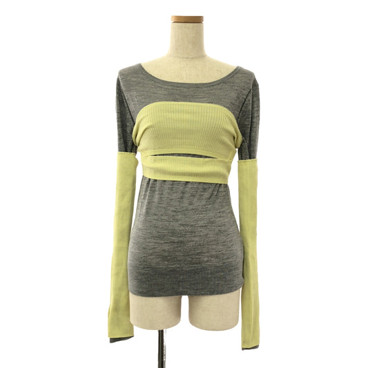 CURRENTAGE | FARBE Bicolor Set Knit | Gray/Yellow | Women's