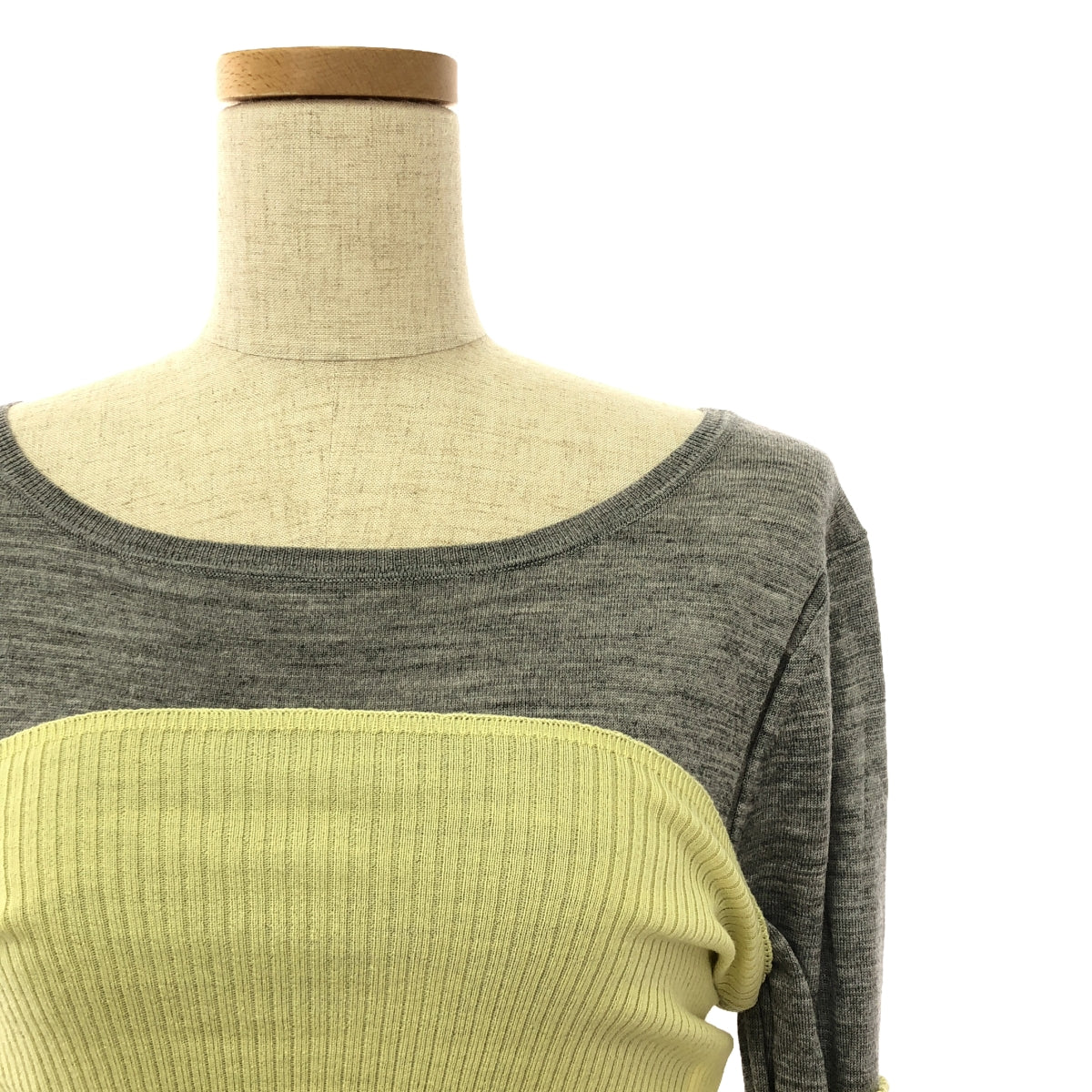 CURRENTAGE | FARBE Bicolor Set Knit | Gray/Yellow | Women's