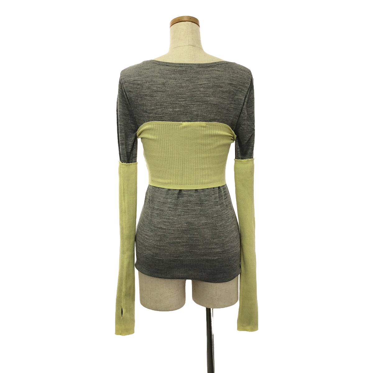 CURRENTAGE | FARBE Bicolor Set Knit | Gray/Yellow | Women's