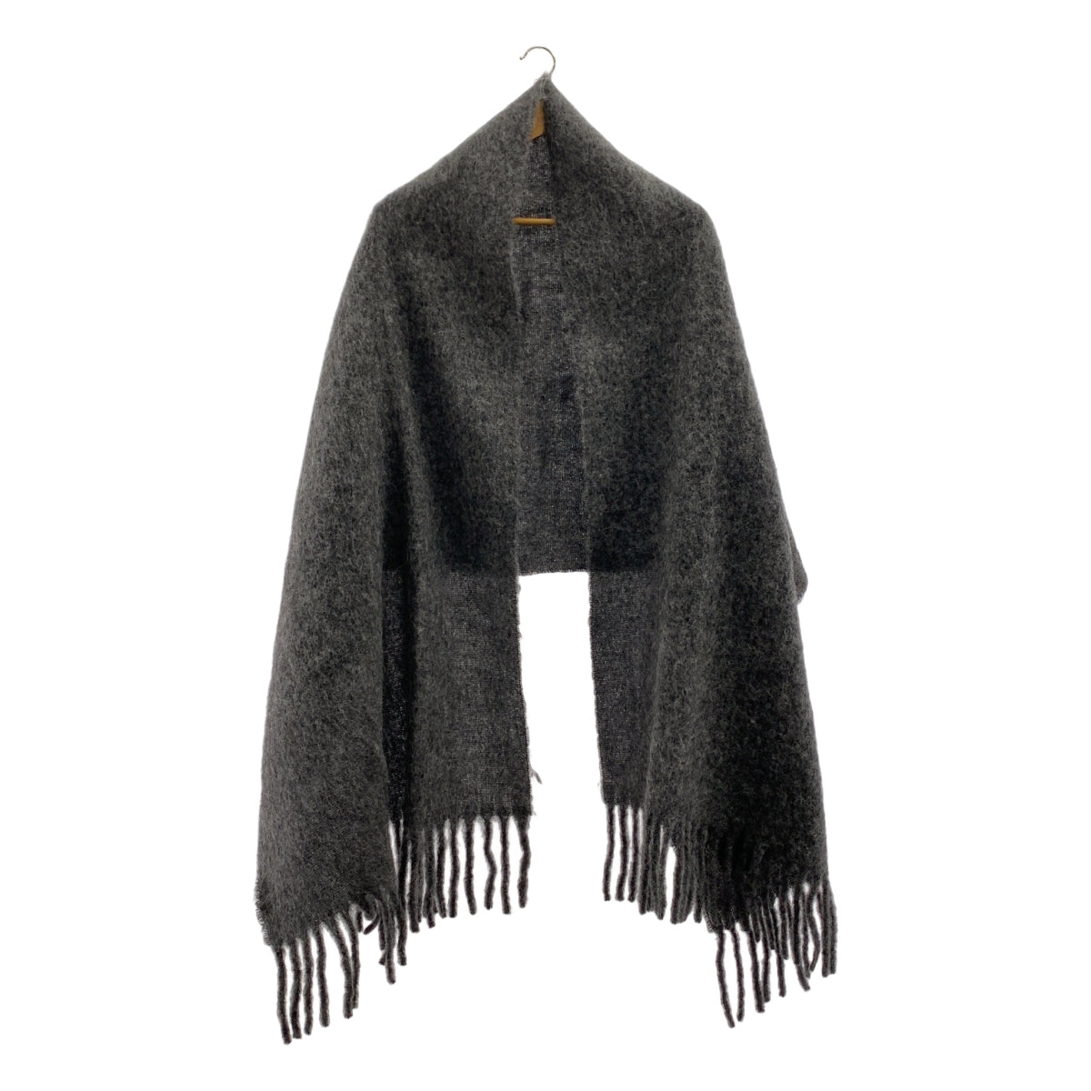 JIL SANDER / 질 썬더 | 울 대형 로고 패치 프린지 스톨 머플러 / 유니섹스 |