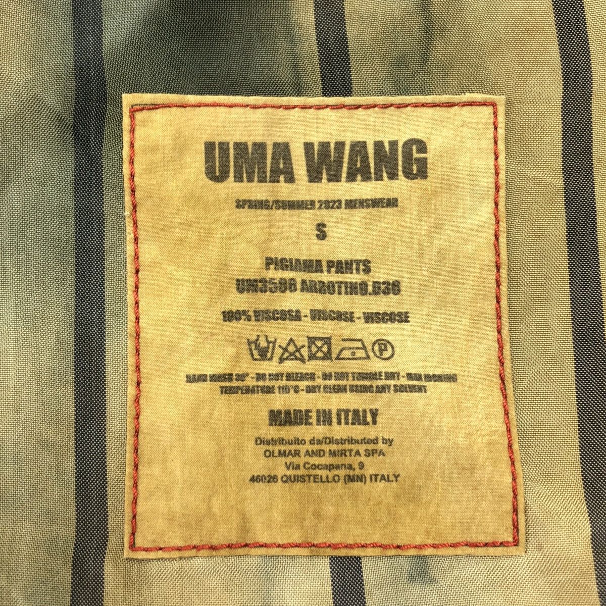 UMA WANG / ユマワン | 2023SS | PIGIAMA PANTS ストライプ  イージー ワイド パンツ | S | メンズ