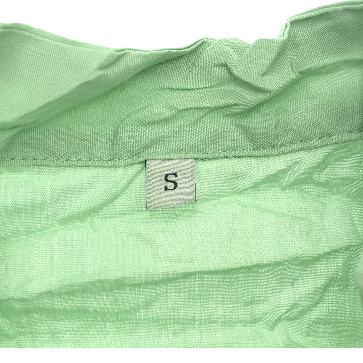 PLEATS PLEASE ISSEY MIYAKE | Wrinkled band collar shirt | S | Mint green | Women's