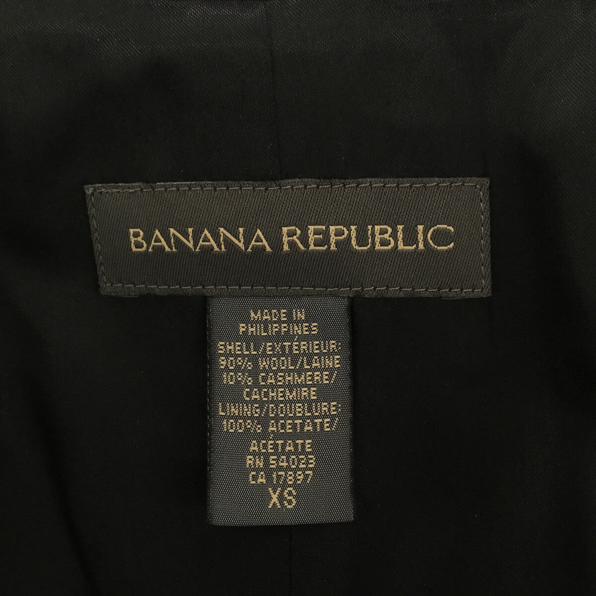 BANANA REPUBLIC | Cashmere-blend wool long coat | XS | Black | Women's