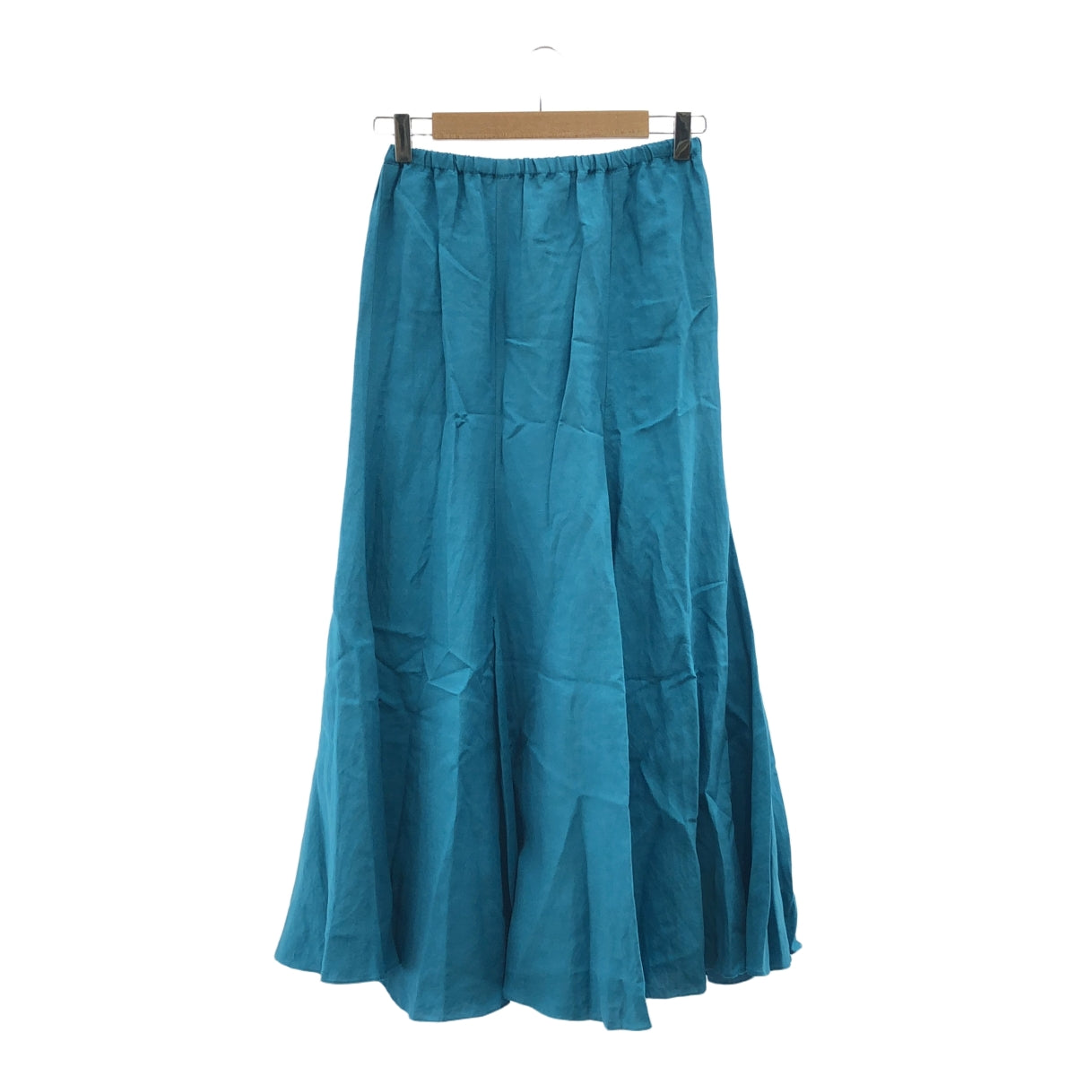 Plage / 플라주 | 2022SS | glace flare 레이온 린넨 롱 스커트 | 34 | 청록색 | 여성