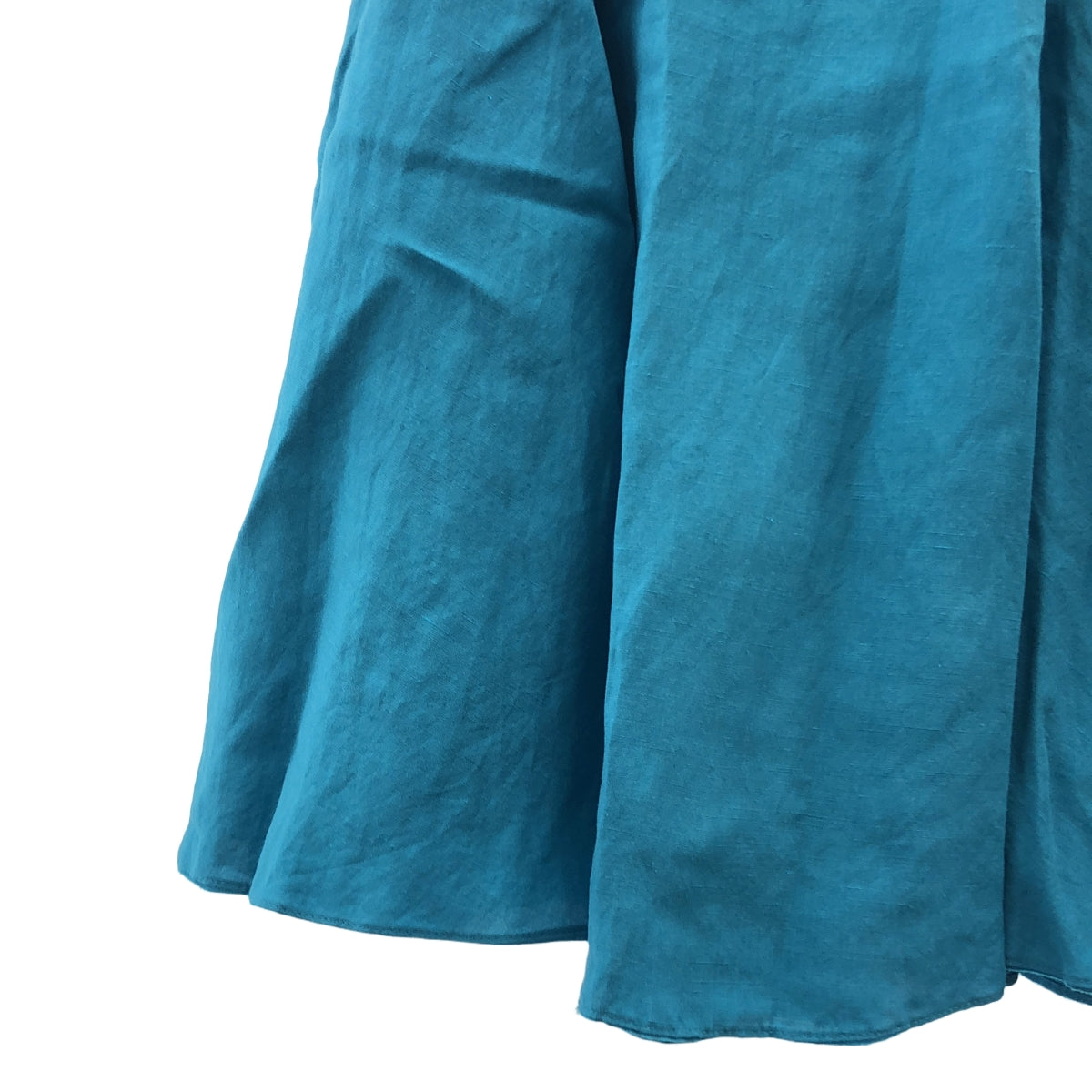 Plage / 플라주 | 2022SS | glace flare 레이온 린넨 롱 스커트 | 34 | 청록색 | 여성