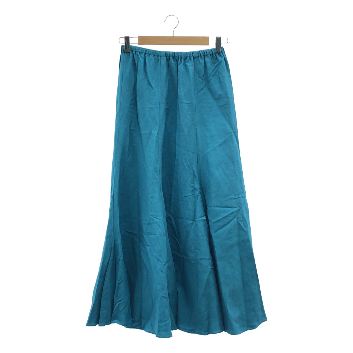 Plage / 플라주 | 2022SS | glace flare 레이온 린넨 롱 스커트 | 34 | 청록색 | 여성