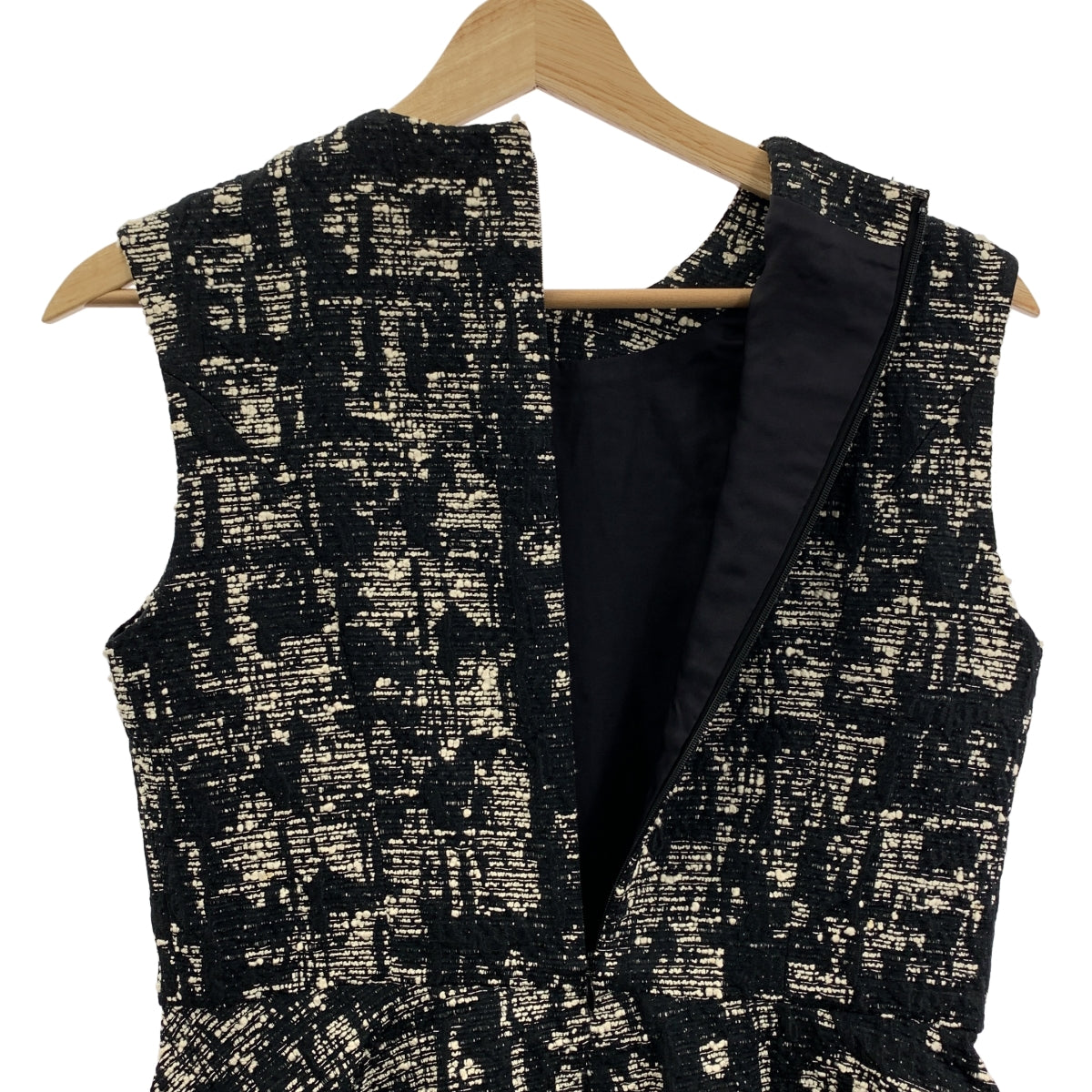 YOKO CHAN / ヨーコチャン | コットン混 ツイード ノースリーブワンピース | 40 | レディース