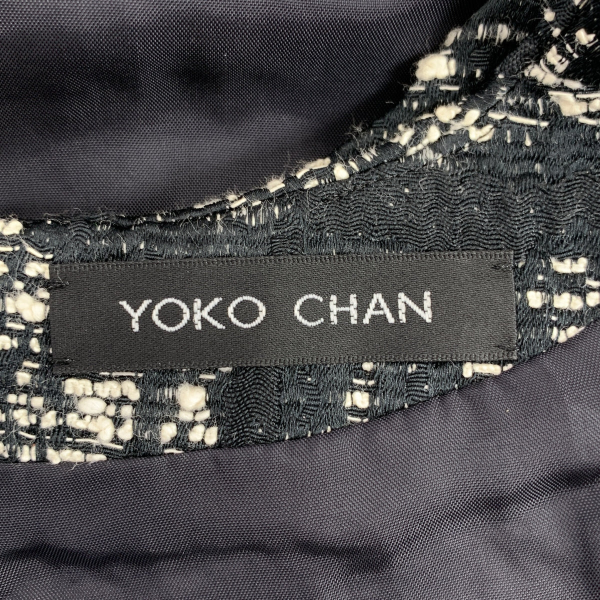 YOKO CHAN / ヨーコチャン | コットン混 ツイード ノースリーブワンピース | 40 | レディース