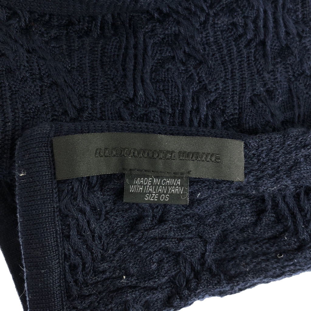ALEXANDER WANG / アレキサンダーワン | ロング ニット ストール マフラー | OS | ネイビー