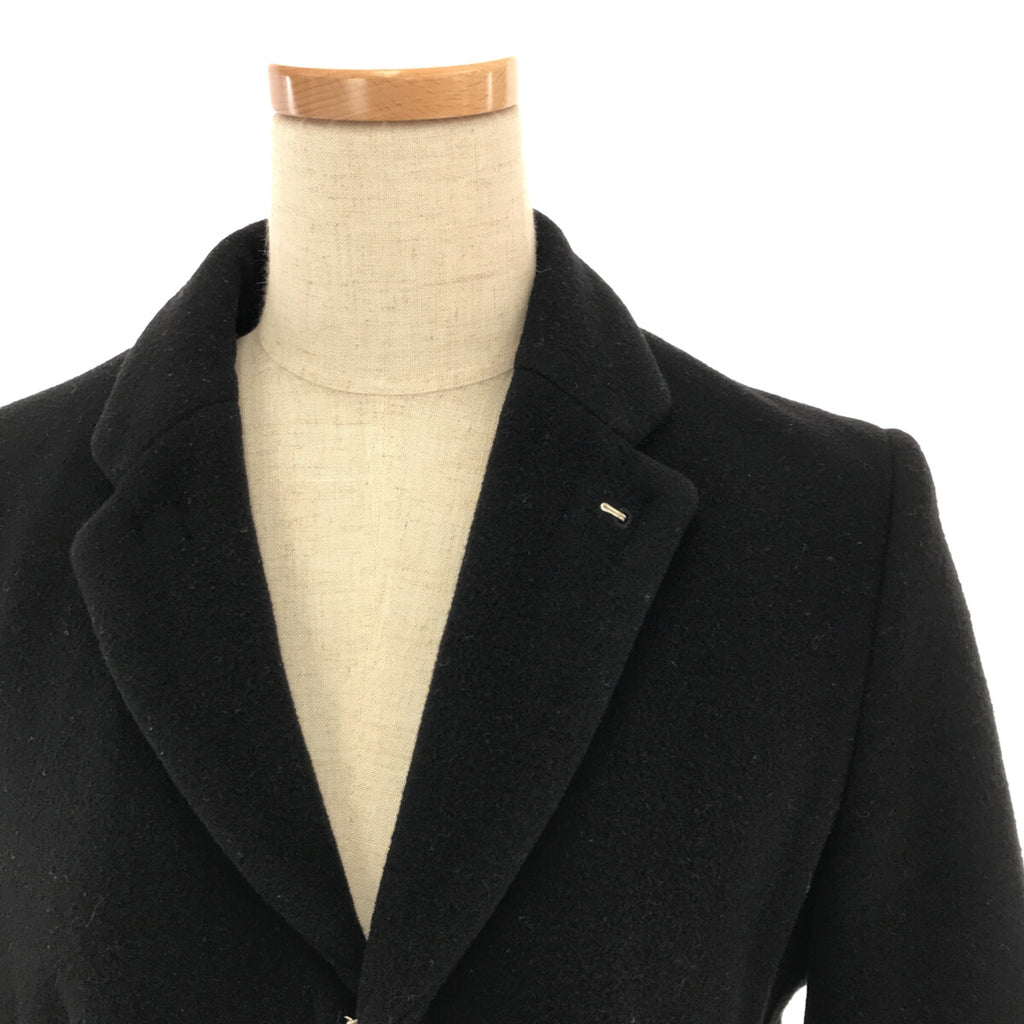 COMME des GARCONS / コムデギャルソン | フック式 ウール シングルチェスターコート | S | ブラック | レディース
