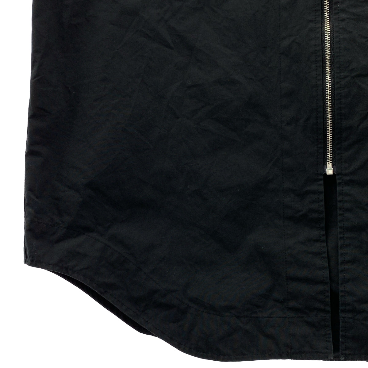 JIL SANDER / ジルサンダー | コットン ノーカラー ジップアップ 半袖シャツ | 46 | メンズ