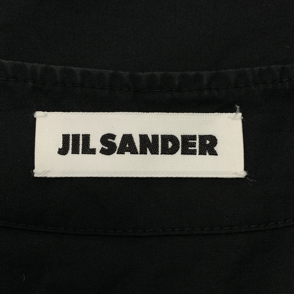 JIL SANDER / ジルサンダー | コットン ノーカラー ジップアップ 半袖シャツ | 46 | メンズ