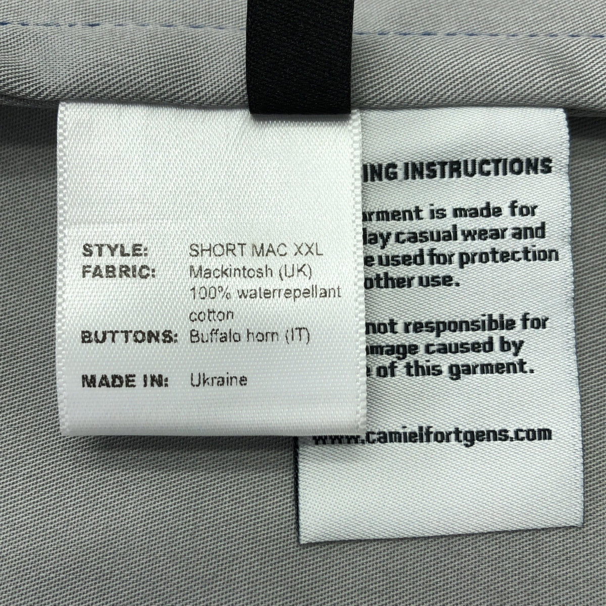 【美品】  CAMIEL FORTGENS / カミエルフォートへンス | SHORT MAC XXL ウォータープルーフ オーバーサイズ マッキントッシュ ジャケット | XS | ブルー | メンズ