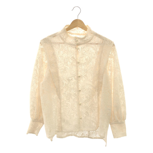 【美品】  foufou / フーフー | 2023AW | front tuck lace blouse / フロントタックレースブラウス | F | アイボリー | レディース