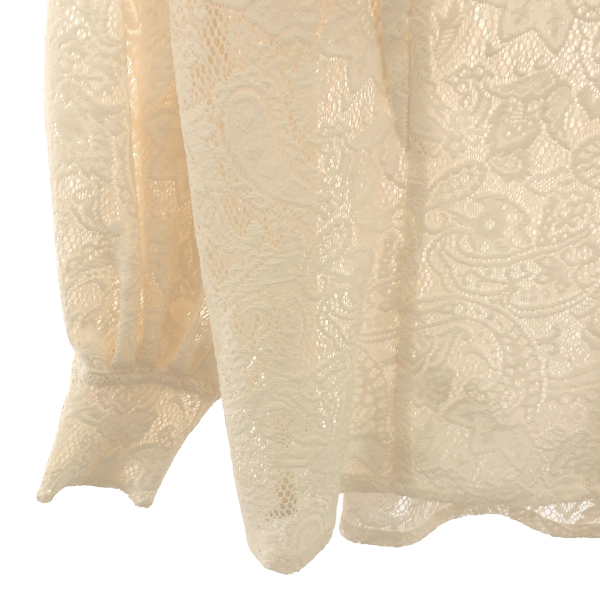 [Good Condition] foufou | 2023AW | front tuck lace blouse | F | Ivory | Women's