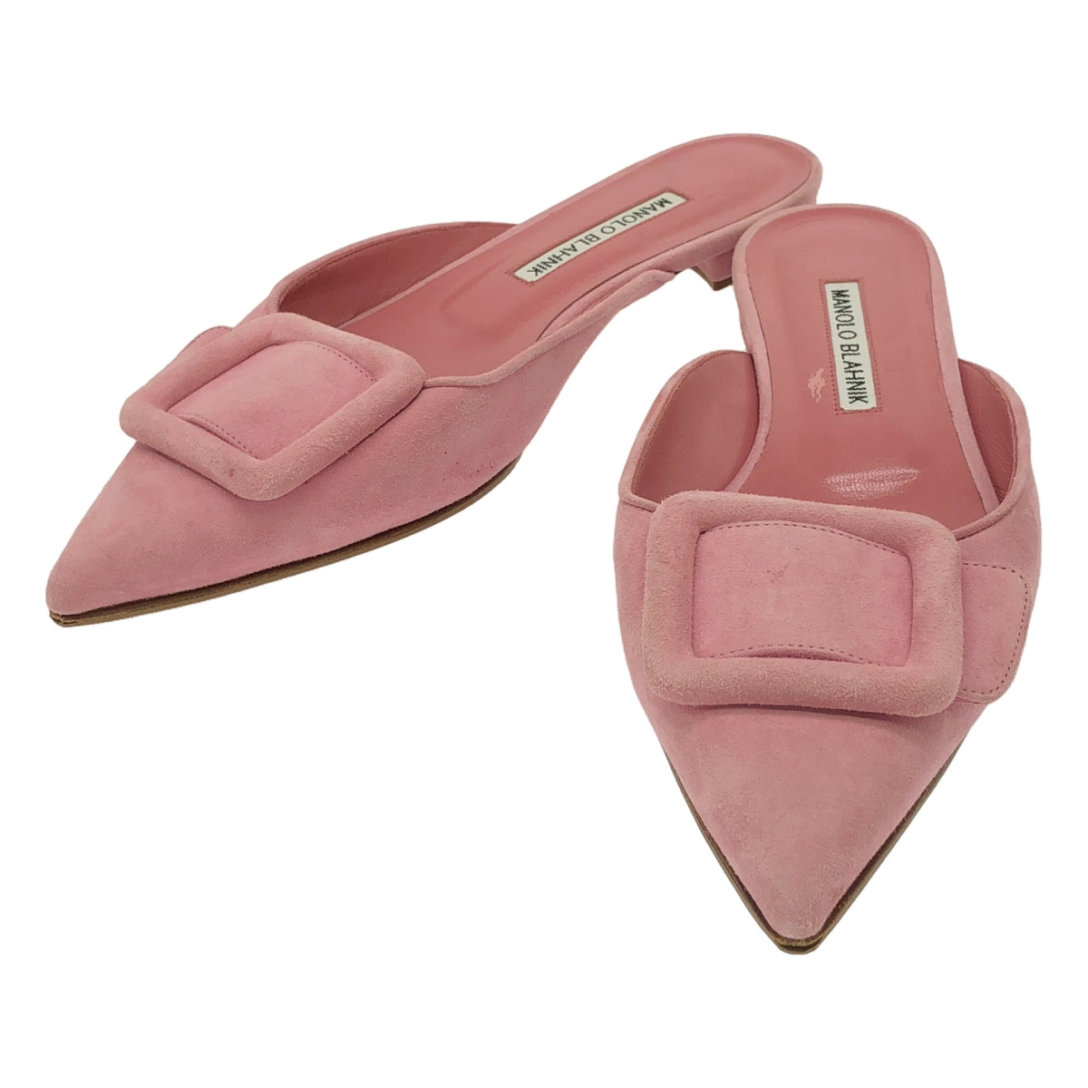 MANOLO BLAHNIK / マノロブラニク | Maysale Suede Flats マイセール スウェード フラット ミュール | 36 1/2 | ピンク | レディース