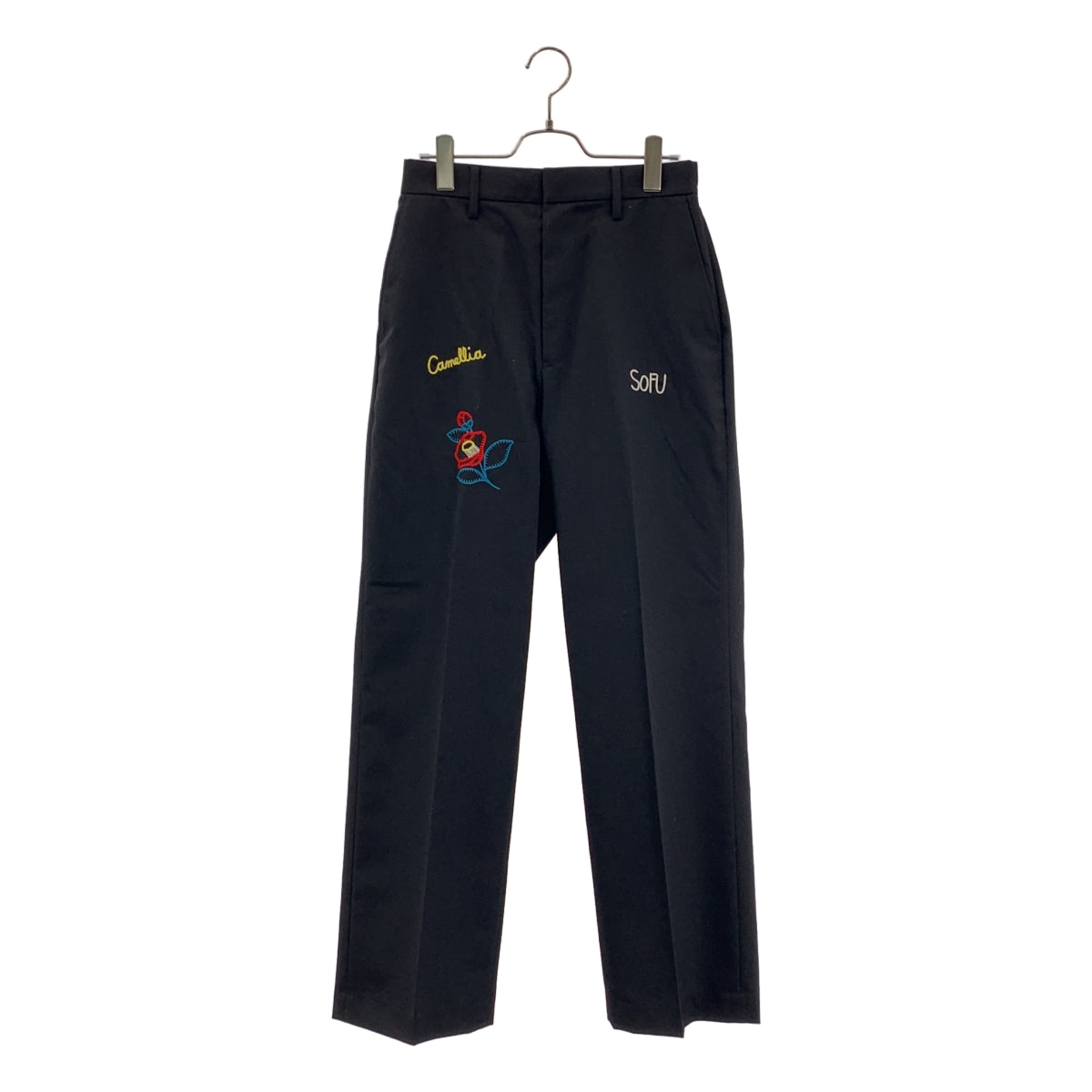 ALMOSTBLACK / 올모스트 블랙 | 2024SS | WVN EMBROIDERY SLACKS 울 엠브로이드 팬츠 | 1 | 남성