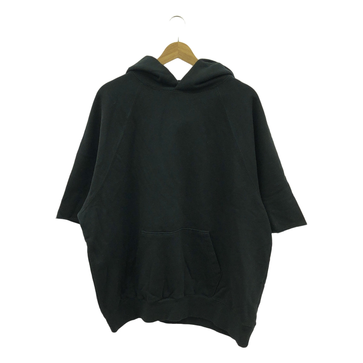 FOG ESSENTIALS / エフオージーエッセンシャルズ | PULLOVER CUT OFF S/S スウェットパーカー | M | ブラック | メンズ