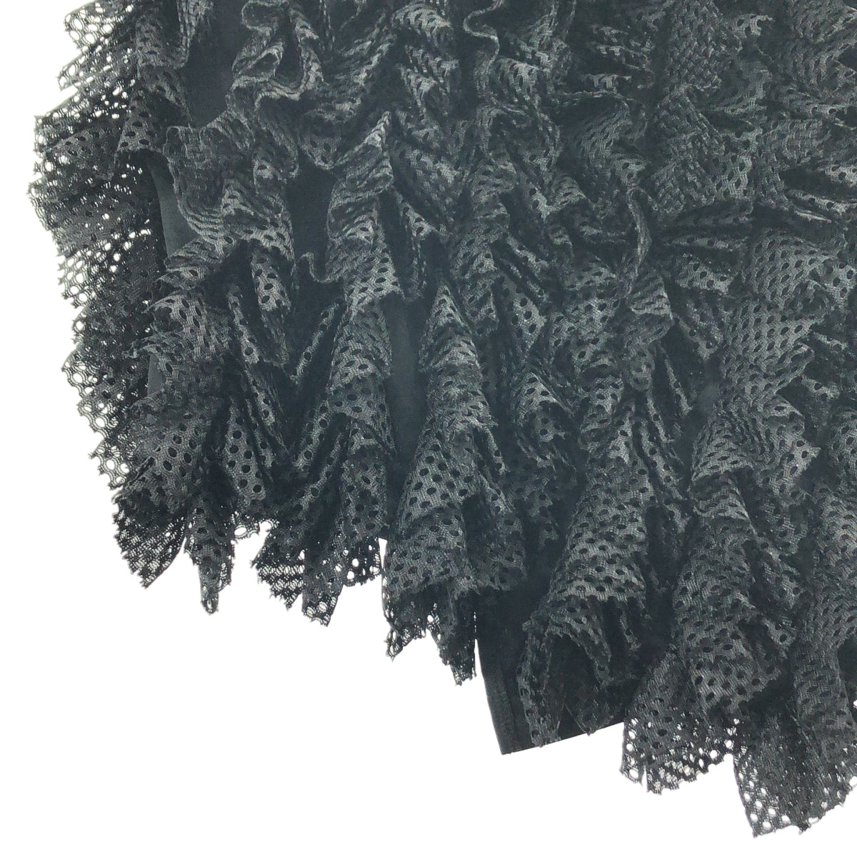 COMME des GARÇONS HOMME PLUS | 2022 秋冬 |正面網狀褶邊聚酯纖維上衣 | L 號 |男士